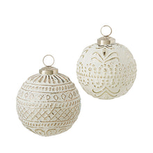 Load image into Gallery viewer, Whitewashed Mercury Glass Ball Ornament
