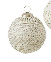 Load image into Gallery viewer, Whitewashed Mercury Glass Ball Ornament
