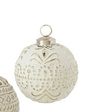 Load image into Gallery viewer, Whitewashed Mercury Glass Ball Ornament
