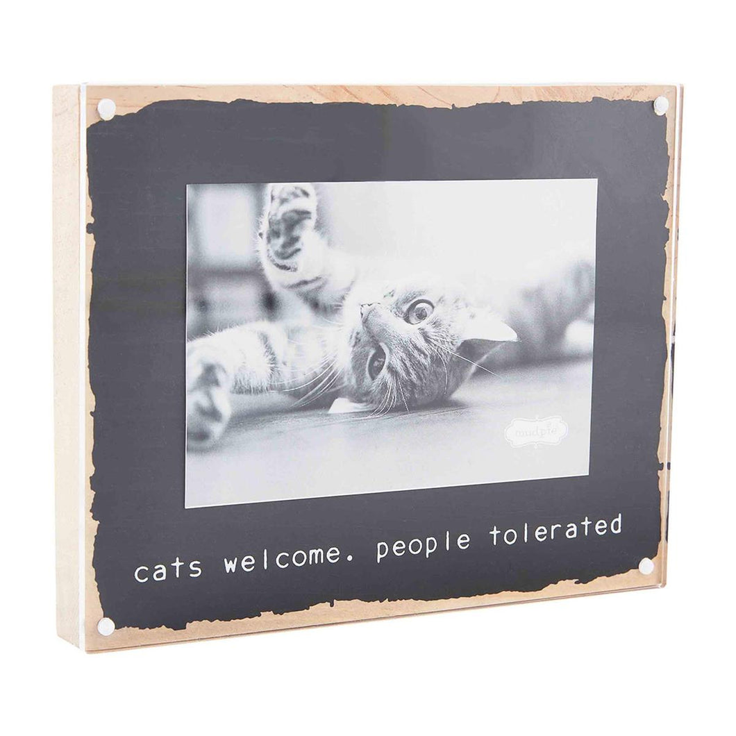 Hand Painted Wood Block Cat Frames
