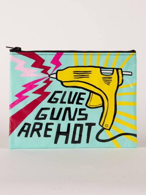 blue q Zipper Pouch -Glue Guns Are Hot