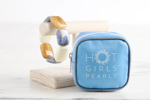 Hot Girls Pearls Cooling Bracelets -Bl Lapis/Wht Sand