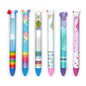 Rainbow Two-Color Click Pens