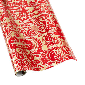 Christmas Gift Wrap Roll -Palazzo Red & Gold Foil