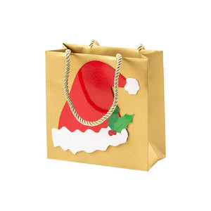 Christmas Gift Bag -Sm -Be Merry Santa Hat