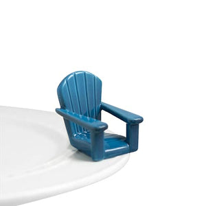 nora fleming mini -chillin' chair (blue adirondack chair)
