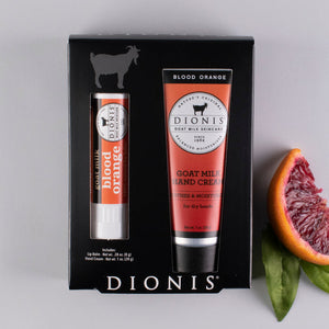 Goat Milk Lip Balm & Hand Cream Gift Set -Blood Orange
