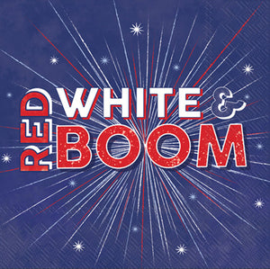 Cocktail Napkins -Red White & Boom