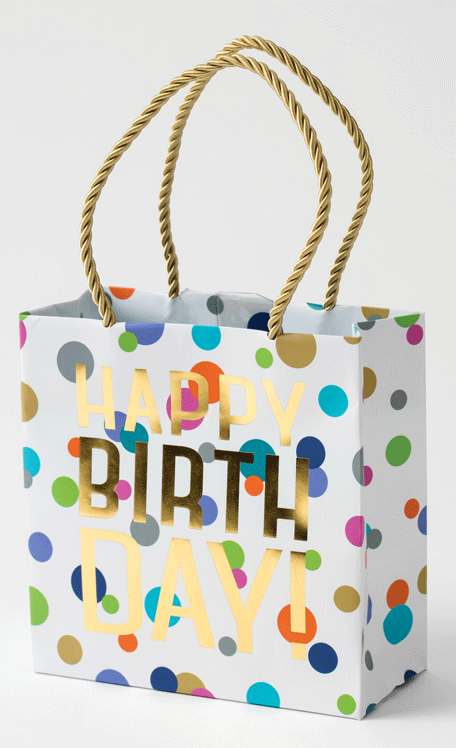 Gift Bag -Sm -Happy Birthday Confetti