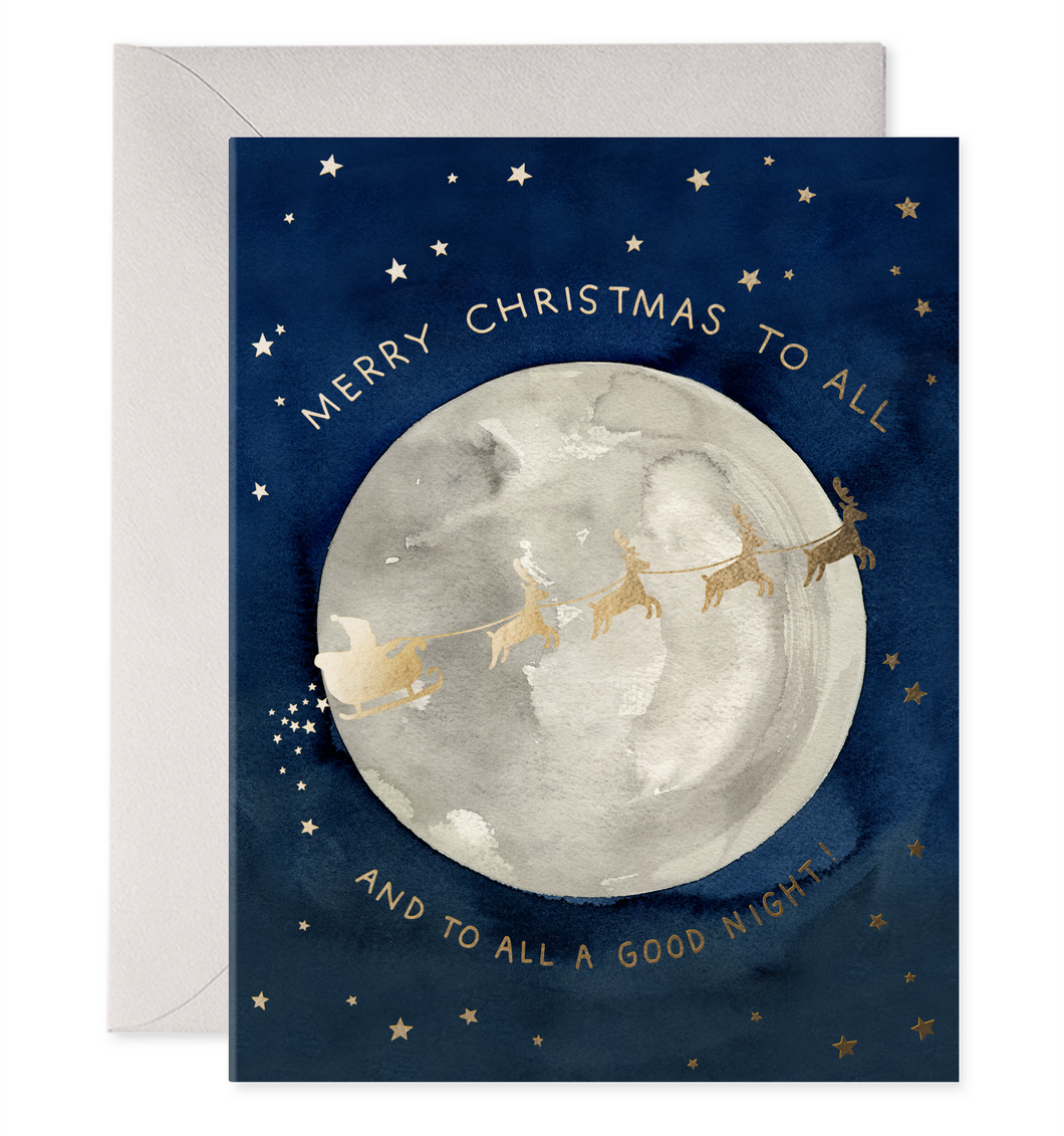 E Frances Holiday Card -Santa Moon