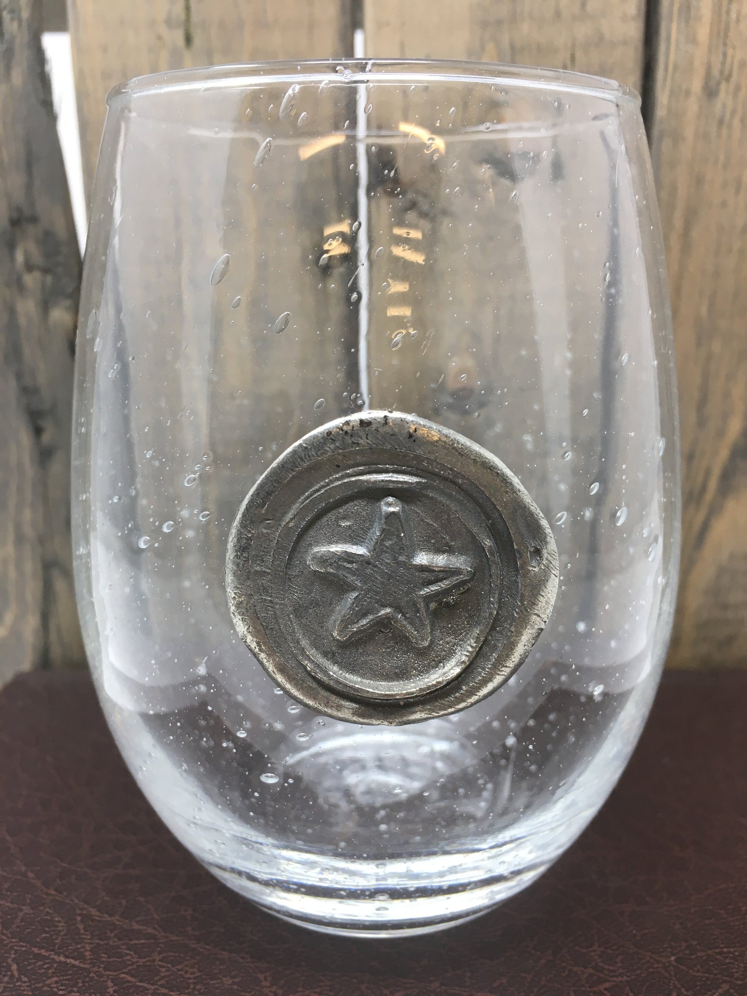 Stemless Wine Glass - Pewter Initial – A Country Setting