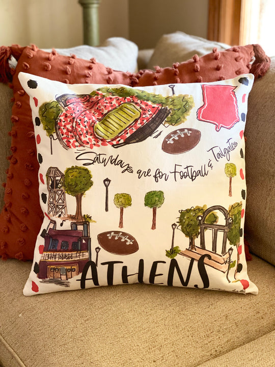 Collegiate Double Sided Pillow -Athens