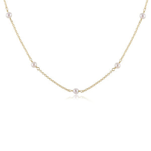 enewton 17" Simplicity Chain Gold Choker -4mm Pearl