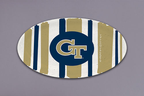 Georgia Tech Striped Melamine Oval