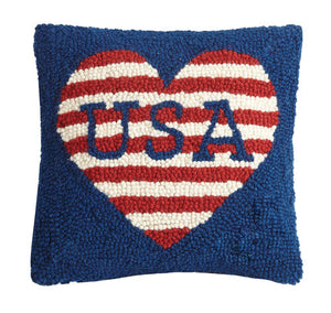 PK Hooked Pillow -USA Love