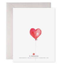 Load image into Gallery viewer, E Frances Valentine&#39;s Card -Valentine Balloons
