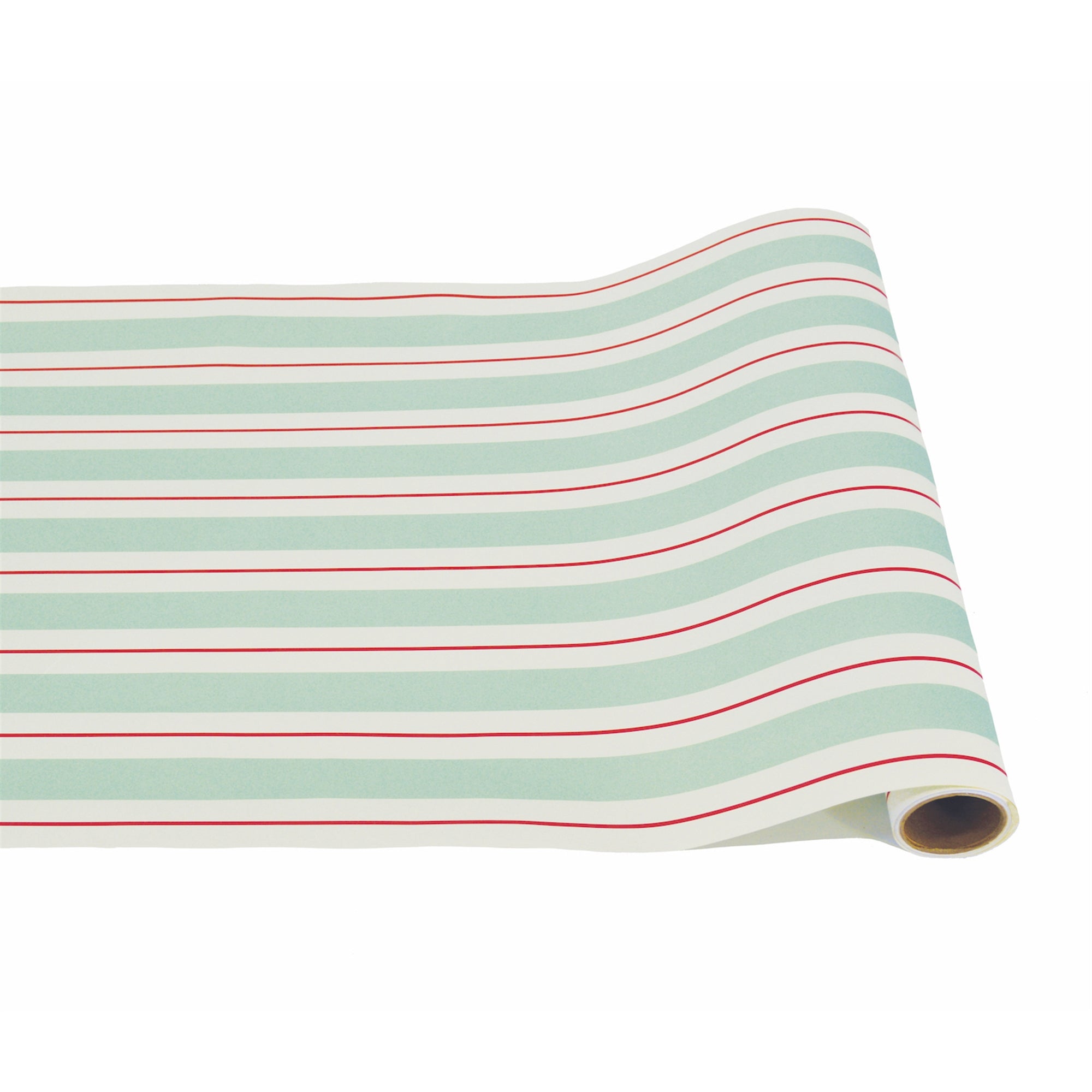 H&C Paper Table Runner - Seafoam and Red Awning Stripe - Thumbnail 2