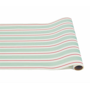 H&C Paper Table Runner -Seafoam and Red Awning Stripe