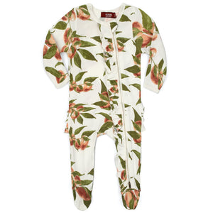 MilkBarn Ruffle Footed Romper -Peaches 0-3M