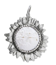 Load image into Gallery viewer, Waxing Poetic Moon Daisy Lg Wht Pearl Pendant
