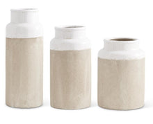 Load image into Gallery viewer, K&amp;K Ceramic Vases w/ Light Cream Tops

