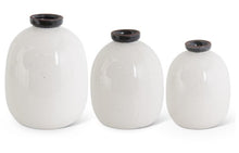 Load image into Gallery viewer, K&amp;K White Crackled Ceramic Vases
