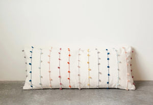 Embroidery Loop Lumbar Pillow