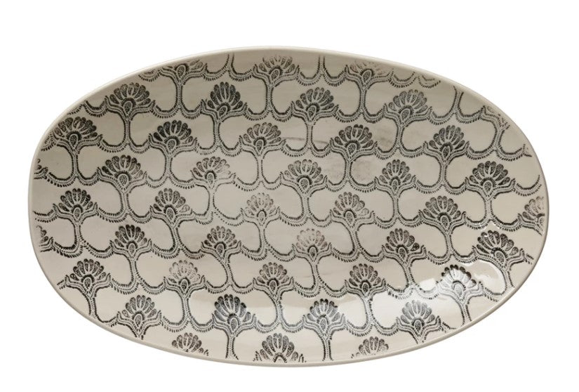 Hand-Stamped Botanist Serving Bowl