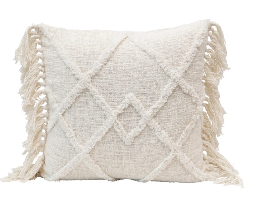 Boho Pillow w/ Pattern & Tassels