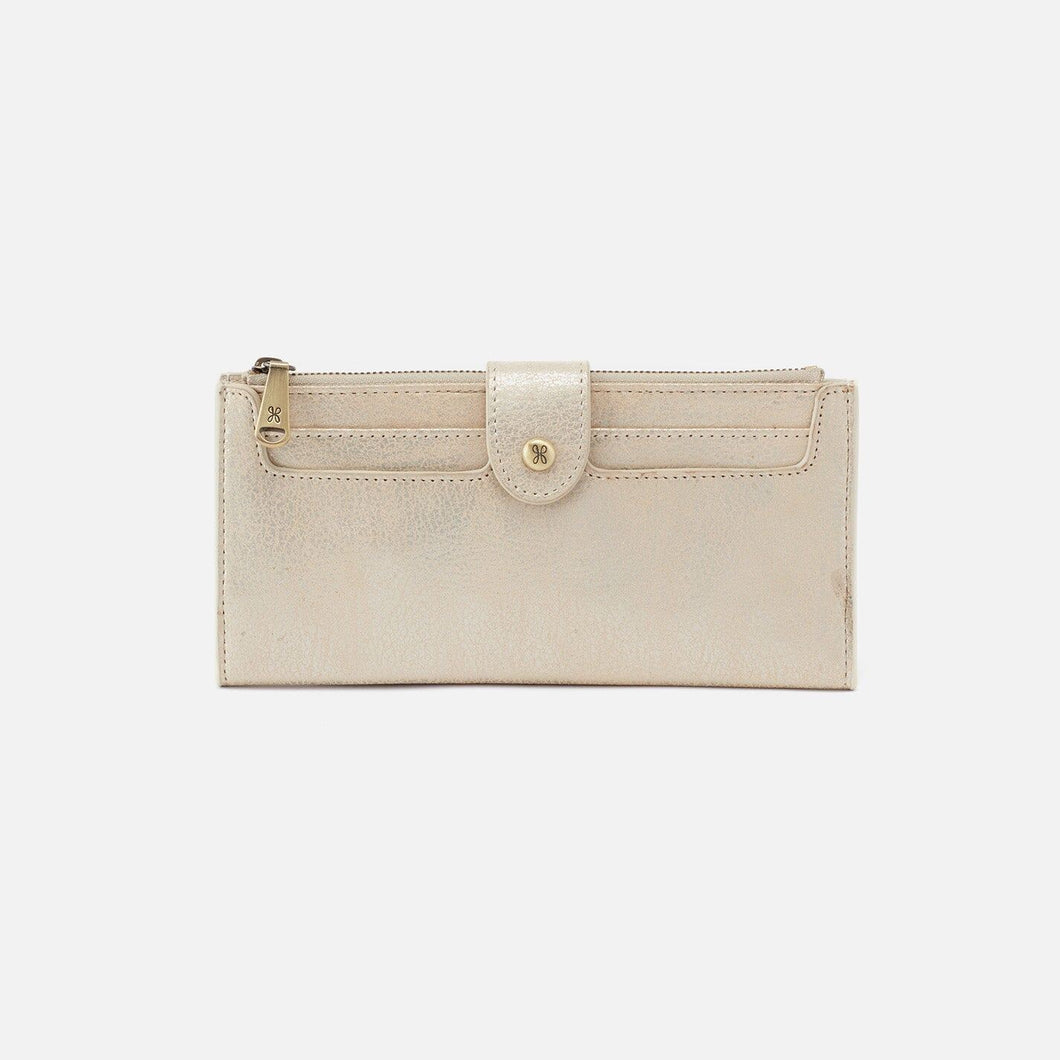 Hobo Dunn Continental Wallet -Pearled Silver