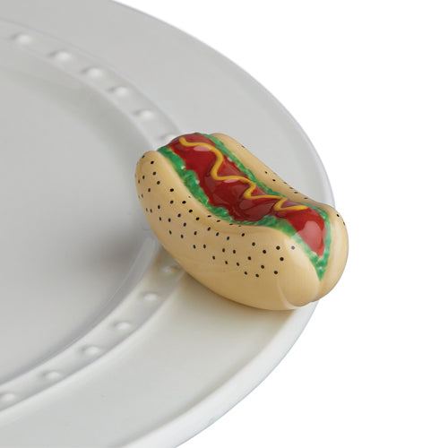 nora fleming mini -chicago dog (hot dog)