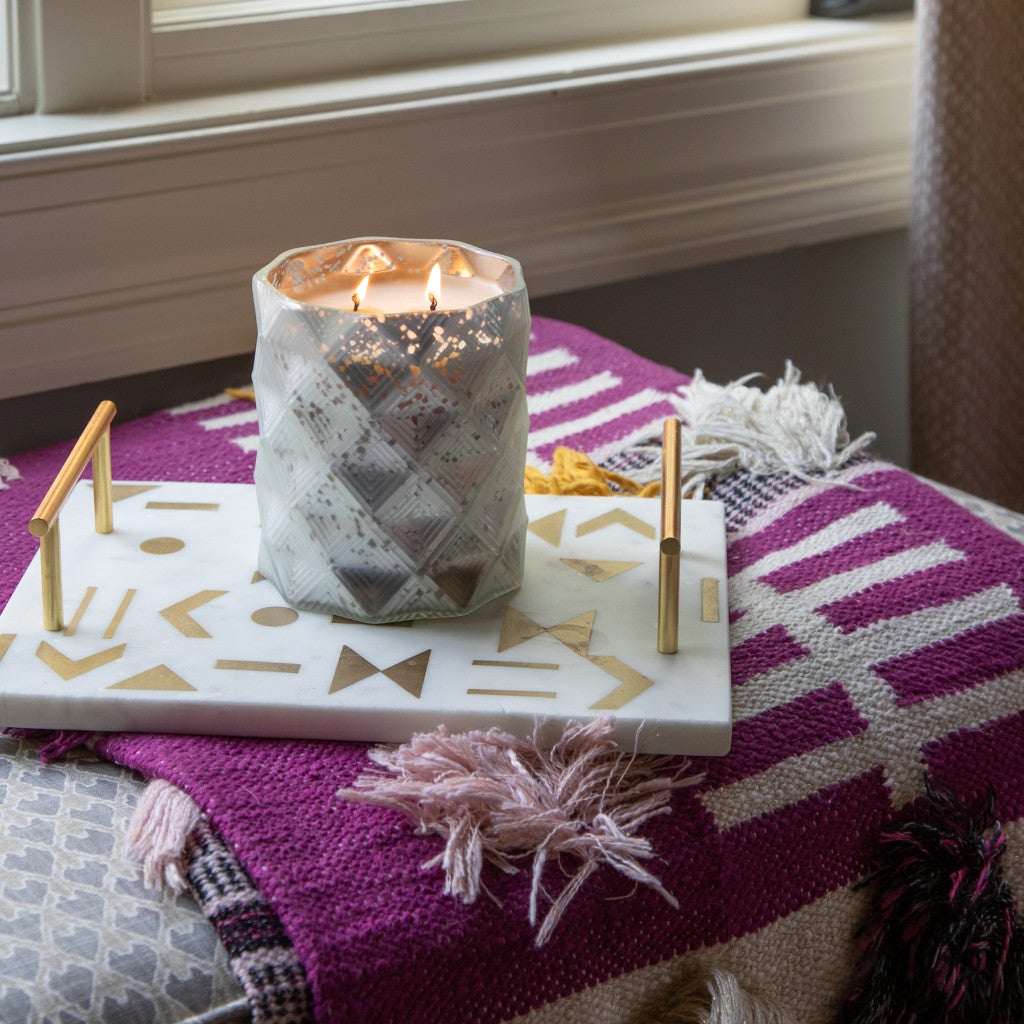 Sweet Grace #040 Diamond Mercury Glass Candle