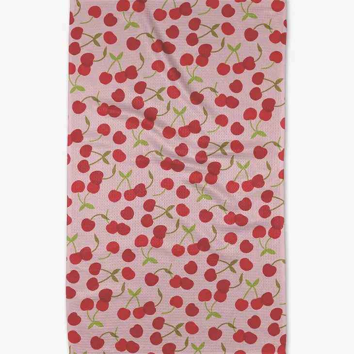 Geometry Cheery Cherries Tea Towel