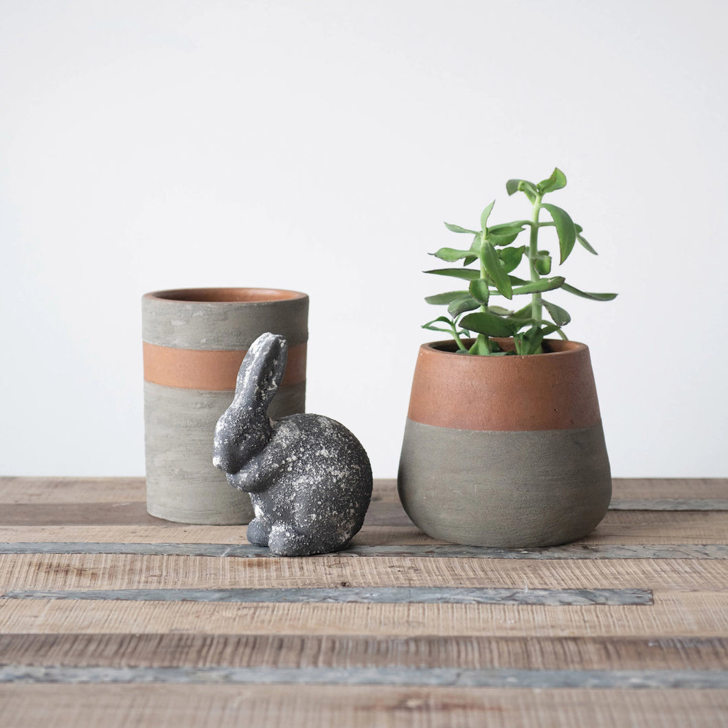 Distressed Secret Garden Cement Rabbit