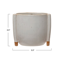 Load image into Gallery viewer, Reactive Glaze Stoneware Footed Planters
