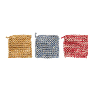 Melange Cotton Crocheted Pot Holders