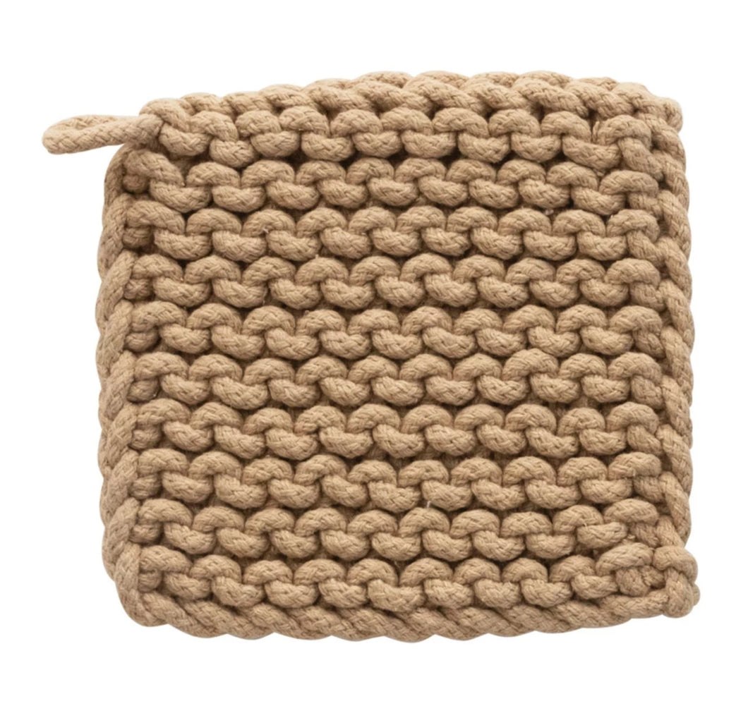 Cotton Crocheted Natural Pot Holders