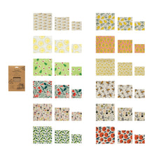 Load image into Gallery viewer, Reusable Fabric Beeswax Food Wraps -Set of 3
