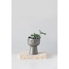 Load image into Gallery viewer, Stoneware Reactive Glaze Planter w/ Face
