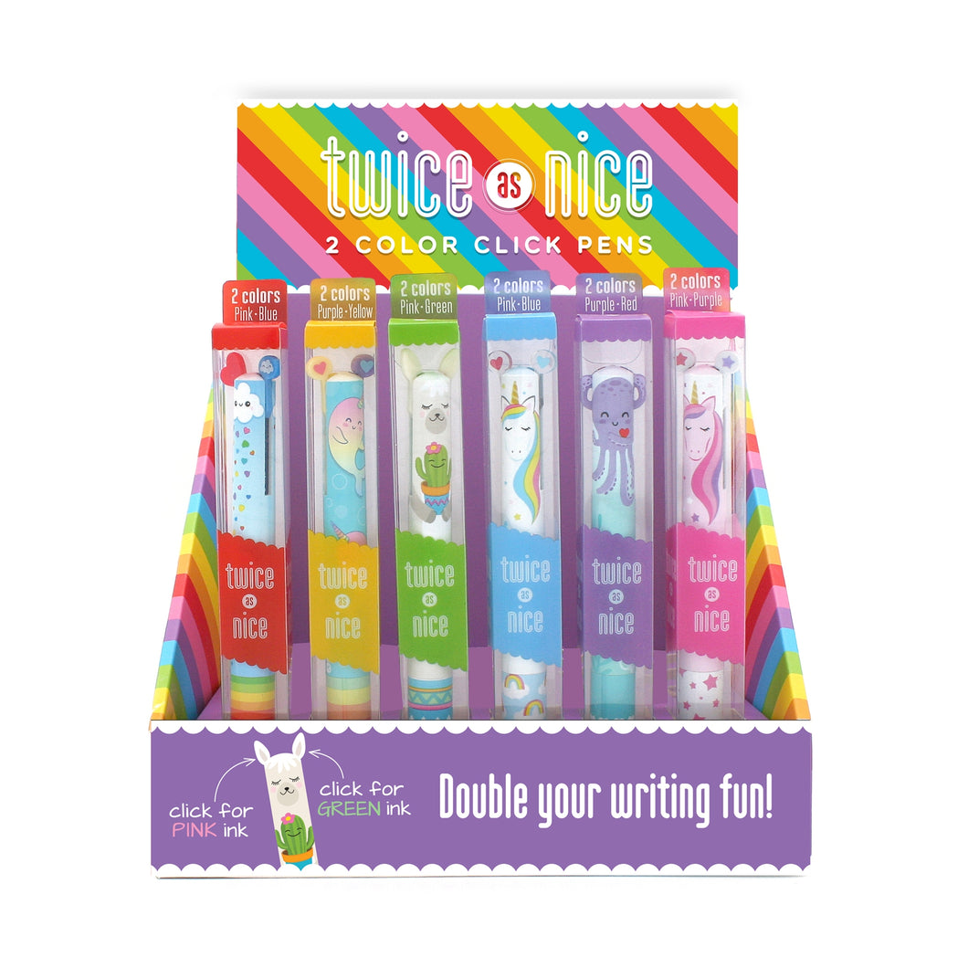 Rainbow Two-Color Click Pens