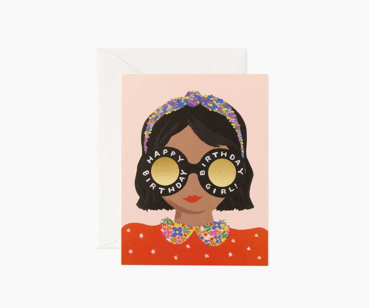 Rifle Paper Birthday Card -Headband Birthday Girl