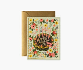 Rifle Paper Birthday Card -Floral Cake