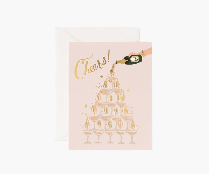 Rifle Paper Congrats Card -Champagne Tower Cheers