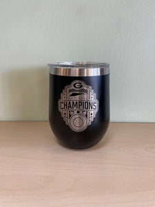 Corkcicle Etched Stemless Wine -UGA Back to Back Champions