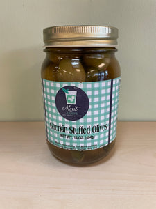 Mint Juleps Gherkin Stuffed Olives
