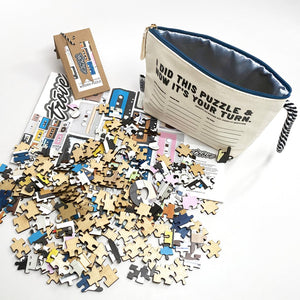 I Go to Pieces Wooden Puzzle -Mix Tapes in Pass-It-On Pouch