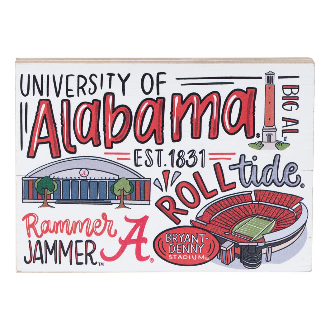 Collegiate Fan Block -Alabama Icons