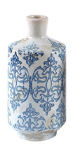 Load image into Gallery viewer, Blue &amp; White Terracotta Vase -tall
