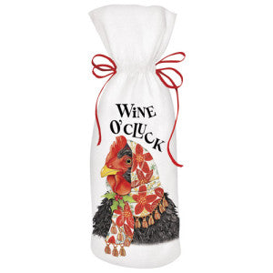 Christmas Wine Bag -Winter Headscarf Hen