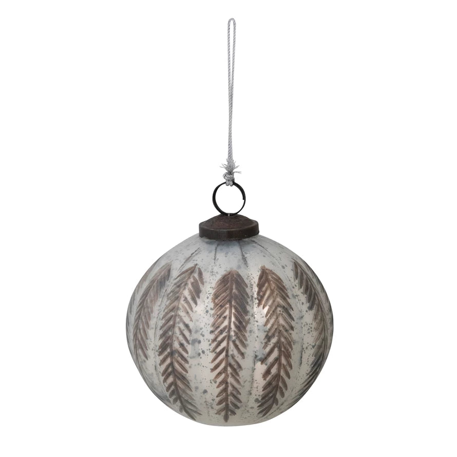 Mercury Glass & Etched Copper Ornament